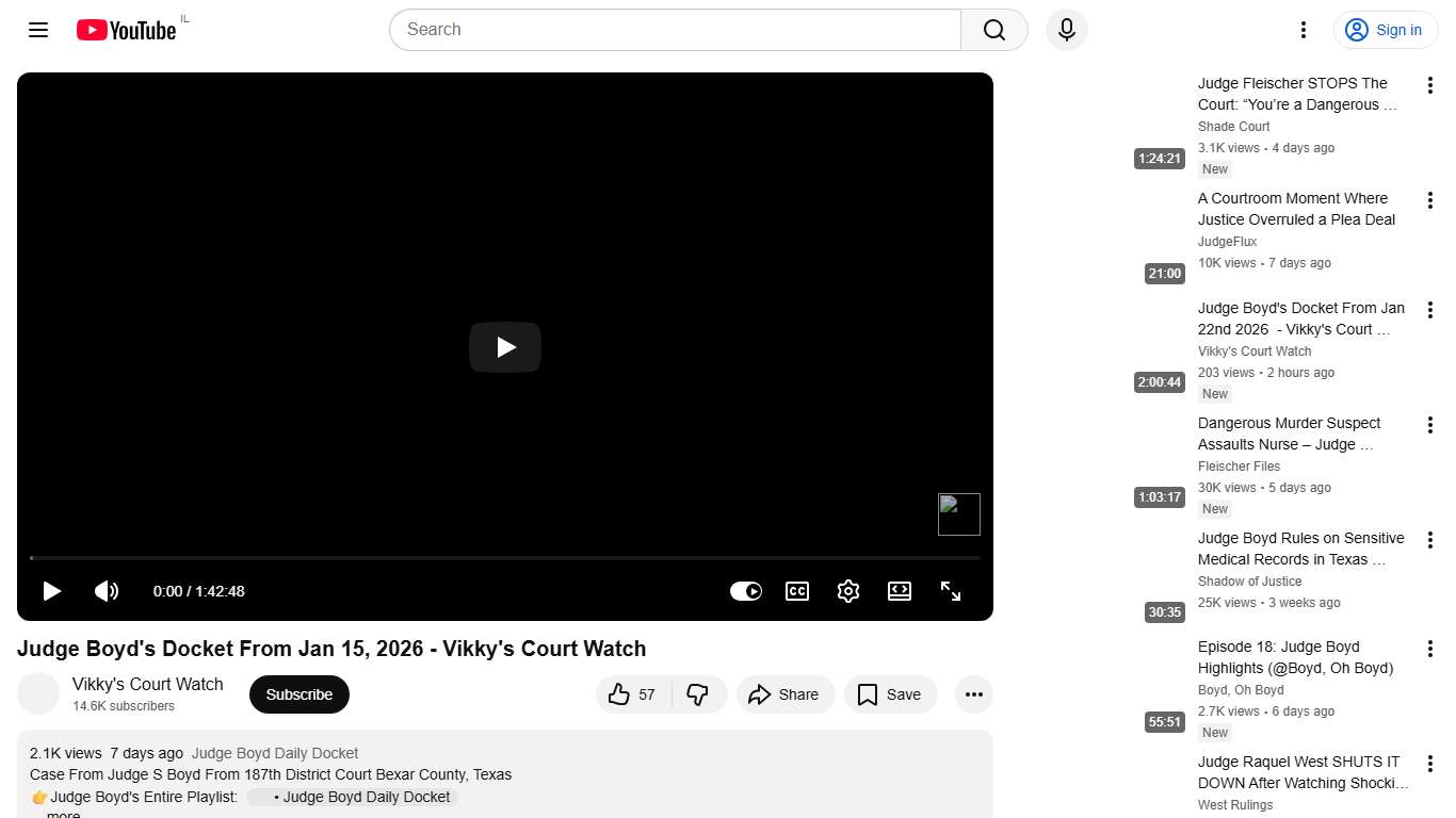 Judge Boyd's Docket From Jan 15, 2026 - Vikky's Court Watch - YouTube