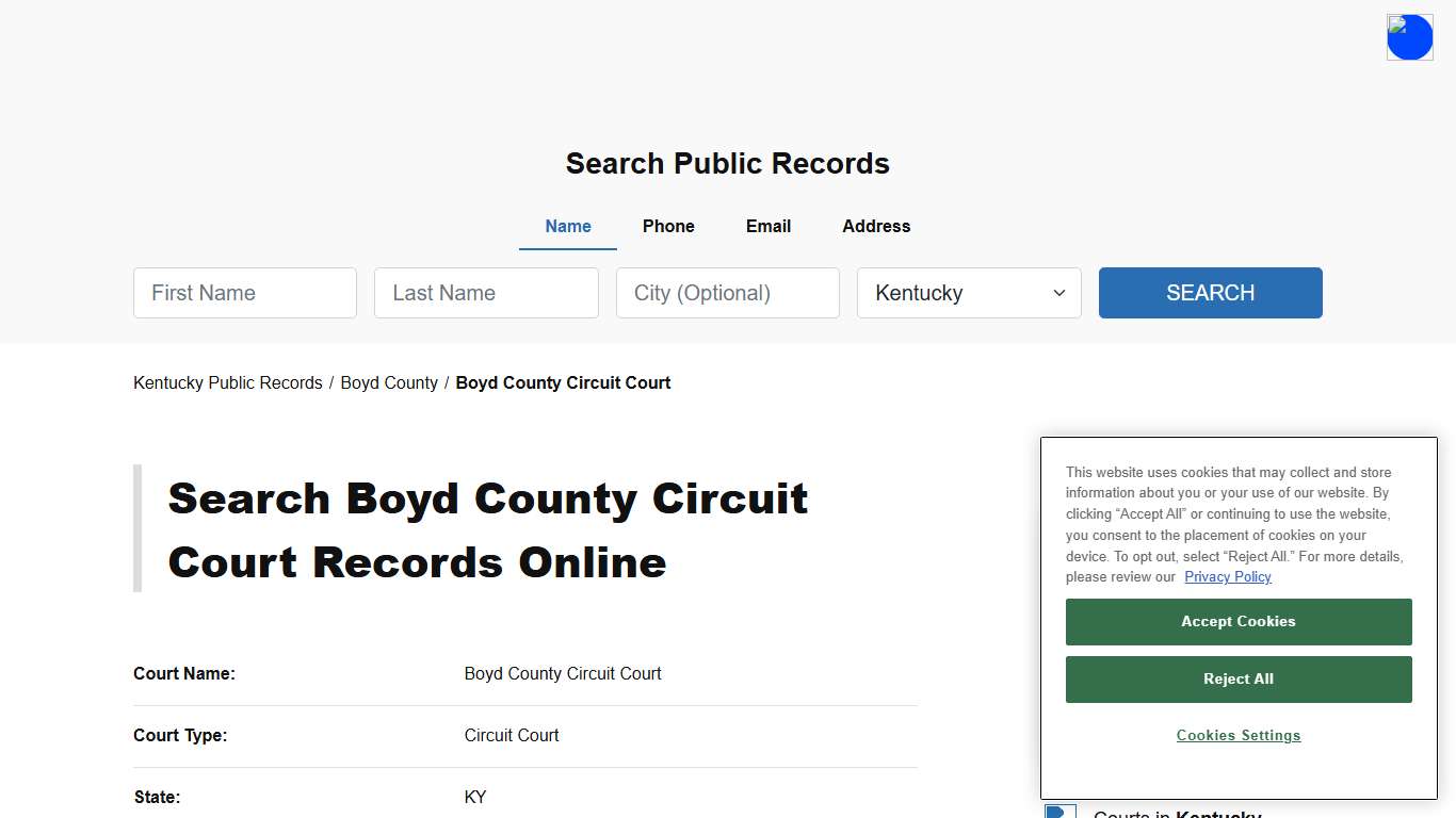 Boyd County Circuit Court - Boyd - Kentucky - TPI